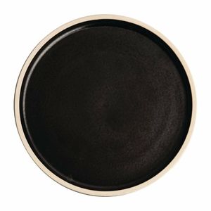 Olympia Canvas Flat Round Plate Delhi Black 250mm (Pack of 6) - FA315 - 1