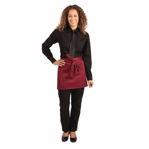 Whites Short Bistro Apron Burgundy - BB177 - 6