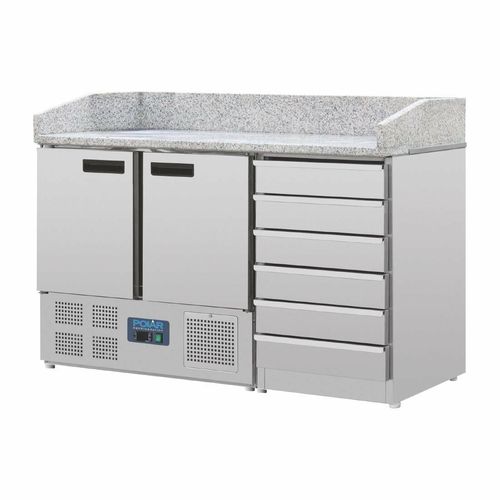 Polar G-Series Double Door Pizza Counter with Granite Top and Dough Drawers - CT425 - 3