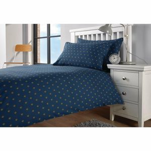 Mitre Essentials Perth Duvet Cover Navy Single - HN854 - 1