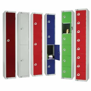Elite Eight Door Coin Return Locker with Sloping Top Red - CE108-CNS - 3