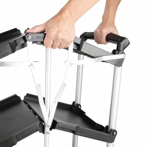 Vogue 3 Tier PP Folding Trolley Black - 7