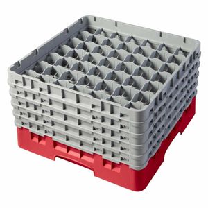 Cambro Camrack Red 49 Compartments Max Glass Height 258mm - CZ174 - 1