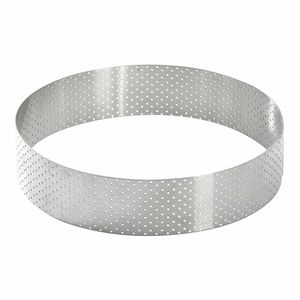 De Buyer Perforated Stainless Steel Straight Tart Ring 155x35mm - DZ759 - 1