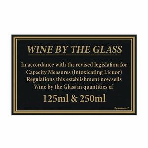 Beaumont 125ml & 250ml Wine Law Sign 170x110mm - CZ680 - 1