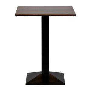 Turin Metal Base 600mm Square Poseur Table with Laminate Top in Walnut - CZ829 - 1