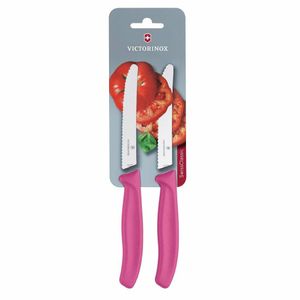 Victorinox 2 Piece Serrated Tomato/Utility Knife (Blister Pack) 11cm - Pink - CU555 - 1