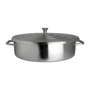 Steelite Creations Homestyle Brushed Stainless Round Chafer 9.1L - VV3903 - 1