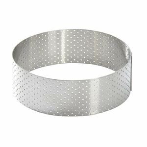 De Buyer Perforated Stainless Steel Straight Tart Ring 105x35mm - DZ757 - 1