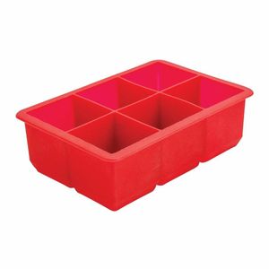 Beaumont Six Cavity Silicone Ice Cube Mould Red - CZ403 - 1