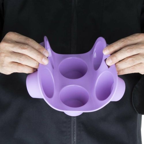 Hygiplas Flexible Silicone Six Hole Purple Muffin Pan - CX047 - 4