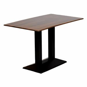Turin Metal Base Rectangle Dining Table with Laminate Top in Walnut - CZ825 - 1