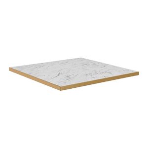 Omega Square Laminate Table Top White Carrara Marble 800x800mm - HS765 - 1