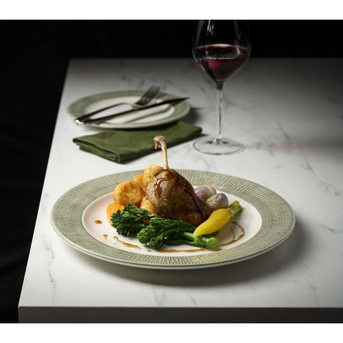 Churchill Bamboo Ceramic Spinwash Alpine Presentation Plates 305mm (Pack of 12) - HR426 - 2