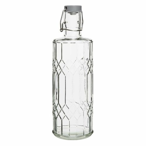 Olympia Geo Glass Water Bottle with Stopper 1Ltr (Pack of 6) - DN816 - 1
