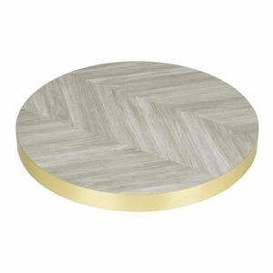 Bolero Pre-Drilled Round Table Top Chevron Design 600mm - FU511 - 1