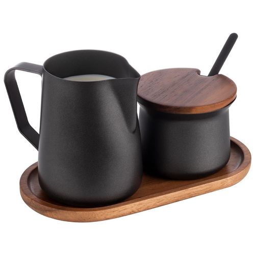 APS Acacia Wood And Stainless Steel Milk and Sugar Set - HS900 - 2