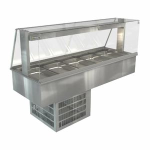Cossiga Linear Series Drop-in Refrigerated Well w/Full Square Glass Gantry 1825mm - HT633 - 1