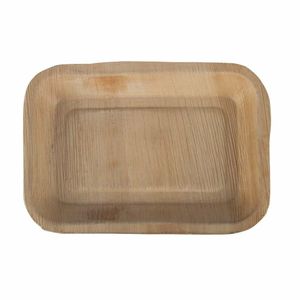 Fiesta Compostable Deep Palm Leaf Plates Rectangular 250mm (Pack of 100) - HT874 - 1