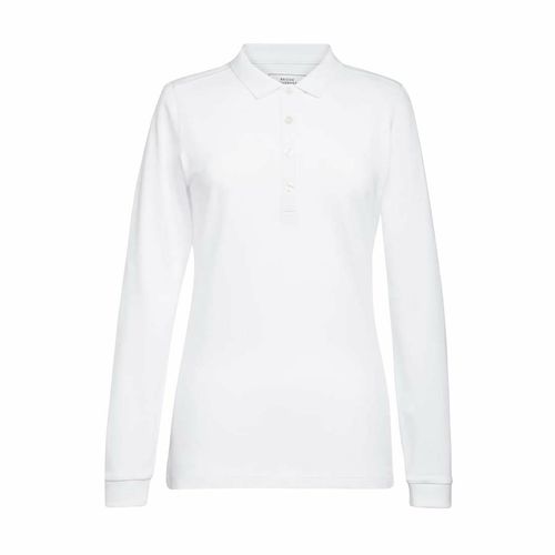 Brook Taverner Anna Womens Long Sleeve Polo Shirt White Size S - BA141-S - 1