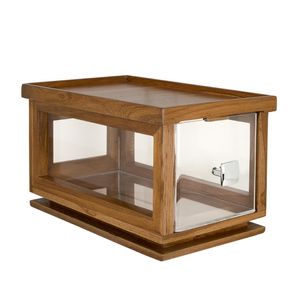 Steelite D.W. Haber Fusion Teak Stackable Bakery Box with Acrylic Drawer - VV4493 - 1