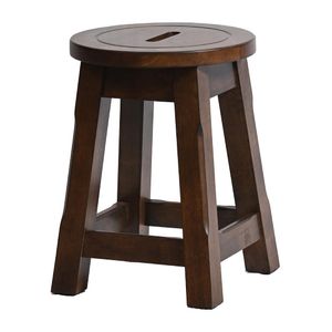 Wooden Top Low Stool in Vintage (Pack of 2) - HX913 - 1