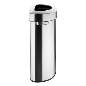 Bolero 'D' Shape Brushed Steel Bin with Open Lid 86Ltr - HT463 - 3