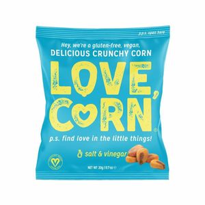 LOVE CORN Salt & Vinegar Crunchy Corn Snack 20g (Pack of 24) - CZ757 - 1