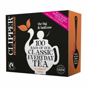 Clipper Fairtrade Classic Everyday Black Teabags - Envelope, String & Tag (Pack of 100) - KA500 - 1