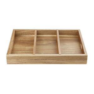 Olympia 3 Section Cutlery Tray Acacia Wood - HX396 - 3