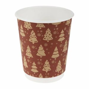 Fiesta Recyclable Christmas Double Wall Hot Cups 8oz (Pack of 500) - HX280 - 1
