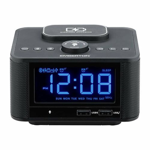 Emberton Bodmin Multi-Function Alarm Clock with Wireless Charging & Speaker - HZ529 - 2