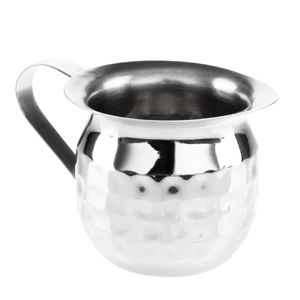Olympia Mini Milk Jug Stainless Steel Hammered 120ml (Pack of 6) - HY119 - 1