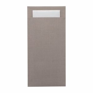 Europochette Extra Size Greige Cutlery Pouch with White Airlaid Napkin (Pack of 200) - HX981 - 1