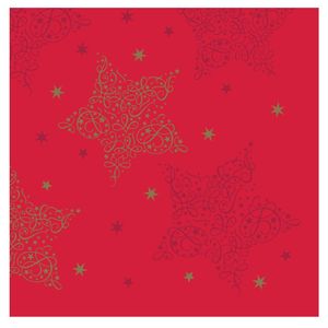 Swantex Lunch Napkins Merry & Bright Red 33x33cm 2ply 1/4 Fold (Pack of 1000) - HY172 - 1