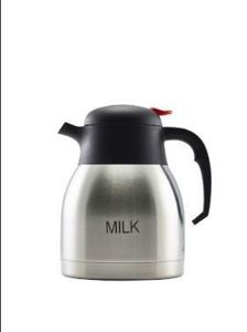 Milk Inscribed St/St Vacuum Push Button Jug - 1