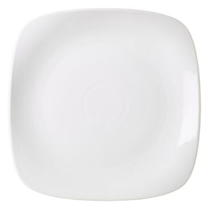 Genware Porcelain Rounded Square Plate 27cm/ 10.5" (Pack of 6) - 1