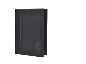 Contemporary A4 Menu Holder Black 4 Pages - 1
