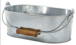 Galvanised Steel Oval Table Caddy 28x15.5x10cm - 1