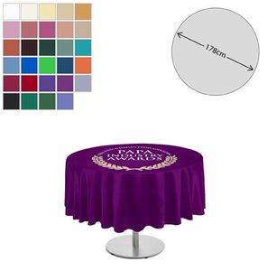 Custom Branded Premium Fabric Tablecloth - Round - 178cm (2ft High Table - Mid Drop) - 1