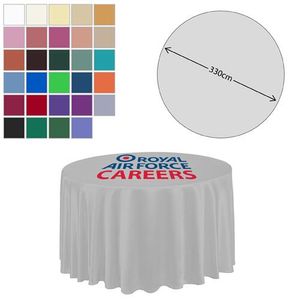 Custom Branded Premium Fabric Tablecloth - Round - 328cm (6ft Table - Full Drop) - 1