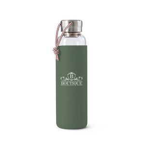 Custom Branded Glass Water Bottle - black+blum (600ml) - 1