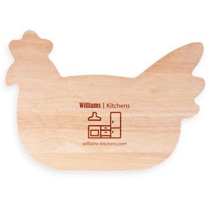 Custom Branded Chicken Shape Wooden Chopping Board (30x20cm) - 1