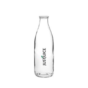 Custom Branded Glass Large Lidded Water Bottle - 2 Pint (1 Litre/35oz) - 1