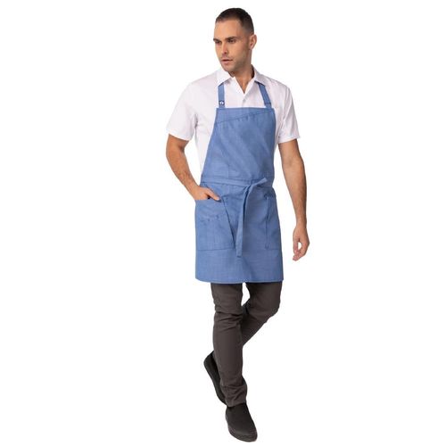 Chef Works Medford Bib Apron French Blue - BA127 - 1