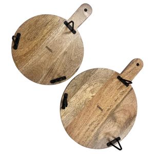 Olympia Round Handled Display Stand Mango Wood with Metal Legs 400x300x80mm - HY754 - 3