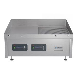 Synergy GRID900E-SR Electric Griddle with Semi Ribbed Mild Steel Top & Garnish Rail - JA971 - 1