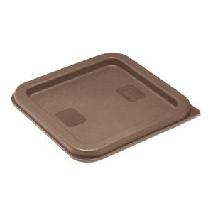 Hygiplas Square Food Storage Container Lid Brown Small - HY422 - 1