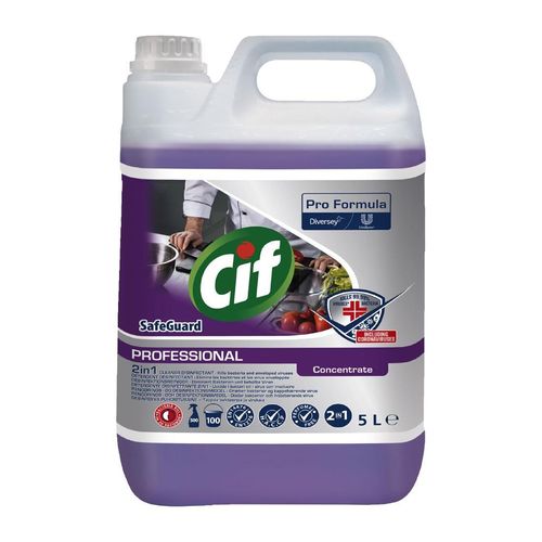 Cif Pro Formula SafeGuard 2-in-1 Cleaner Disinfectant 5Ltr (2 Pack) - HW522 - 1