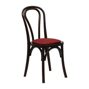 Hoop Back Dining Chair in Dark Walnut with Shetland Scarlett Seat (Pack of 2) - HX827 - 1